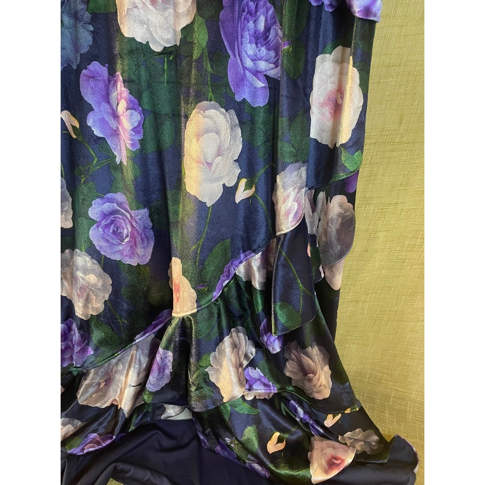 Isaac Mizrahi Live! Floral Print Faux Wrap Ruffle Dress Plus Size 3X - Picture 3 of 9